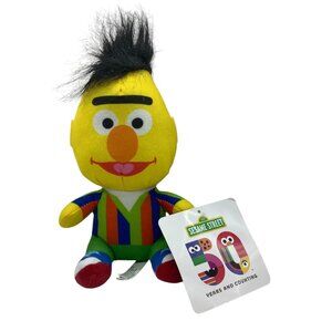 Sesame Street Workshop 50th Anniversary Bert Plush Toy 9" Bright Colors NEW